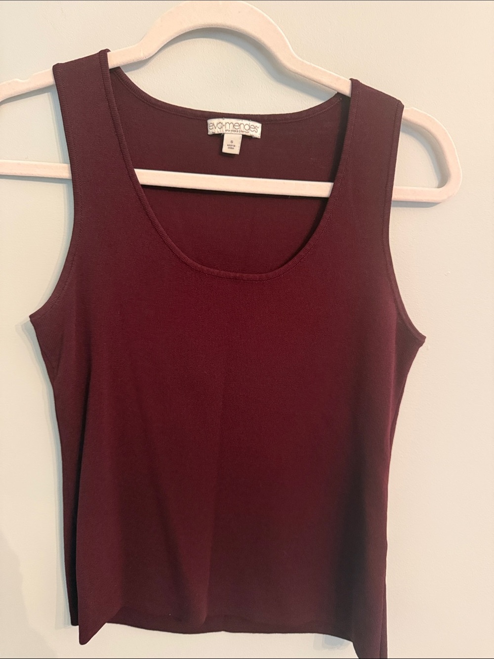 Eva Mendes Women's Burgundy Scoop Neck Tank